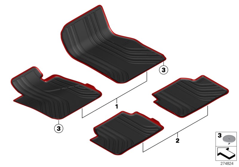 Bmw Genuine All Weather Rubber Front Car Floor Mats Black F20 F21 51472339848 5055535167655 Ebay